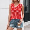 Ärmelloses V-Ausschnitt Freizeit-Top für Damen mit geometrischem Patchwork-Print Lockere Passform Leichtes Tanktop