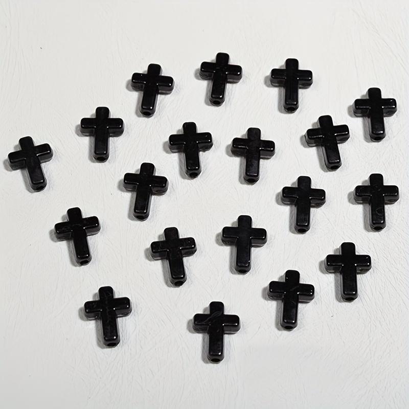 40Pcs Acrylic White Black Cross Beads For Jewelry Making Diy Handmade Necklace Bracelet Key Chain Accessories