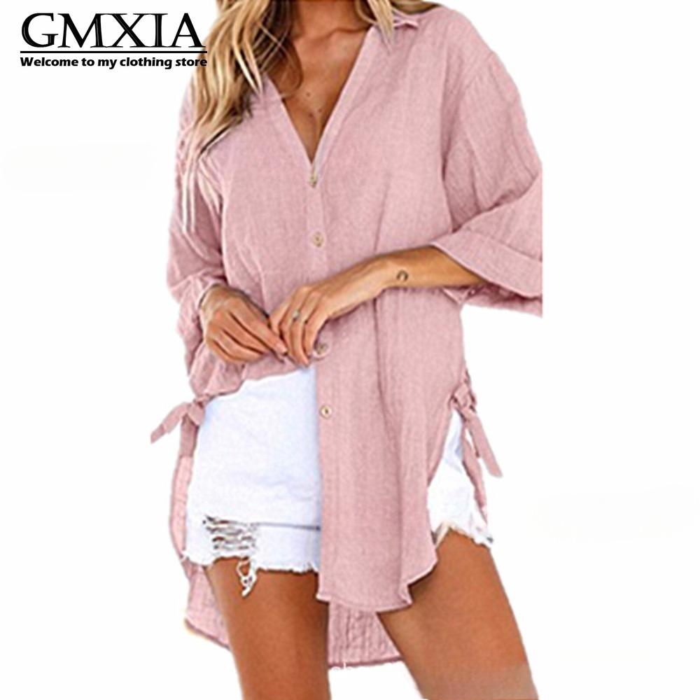 GMXIA Dámská móda Ležérní Volnočasové Jednobarevné S potiskem Dlouhý rukáv POLO Límec Halenky a Košile