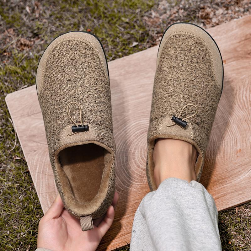 Couple's Winter Cotton Shoes Plush Warm Indoor Walking Shoes Elastic Flats Winter Warm Casual Shoes Anti-slip Soft Sole
