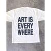 Kunst ist überall Grafik T-Shirt Vintage Damen Y2k Punk Lässiges T-Shirt Damen Gothic Oberteile T-Shirt Ästhetische Kleidung