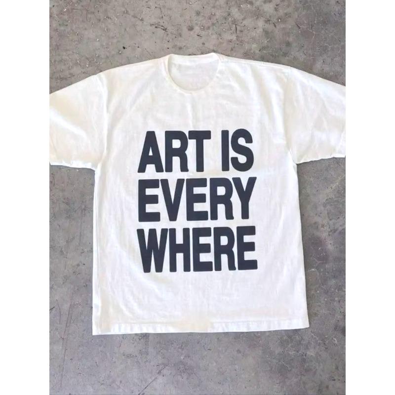 Art Is Everywhere Graphic Tshirt Vintage Womens Y2k Punk Casual TShirt Women Gothic Tops Tee Aesthetic Clothes S