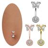 Butterfly-Belly Button Rings Stainless Steel Navel Piercing Jewelry Navel Ring Barbell for Women Girls Dangle Belly Ring