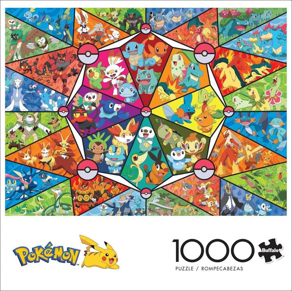 Buffalo Games Stained Glass Starter Jigsaw Puzzle for Adults A Challenging Puzzle Perfect for Game Nights Finished X - Pokémon - - 1000-Piece - -
