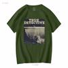 Ästhetisches True Detective Vintage Halloween Horrorfilm Streetwear T-Shirt lange oder kurze Ärmel vintage gewaschen Streetwear