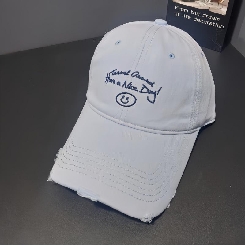 Spring and Summer New Letter Embroidery Hole Soft Top Baseball Cap Children Small Fresh Simple Curved Brim Cap Couple Tide