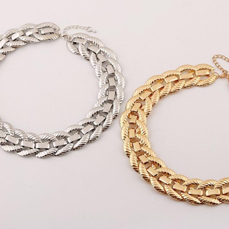 Metal Necklace European and American Exaggerated Short Necklace Collarbone Chain