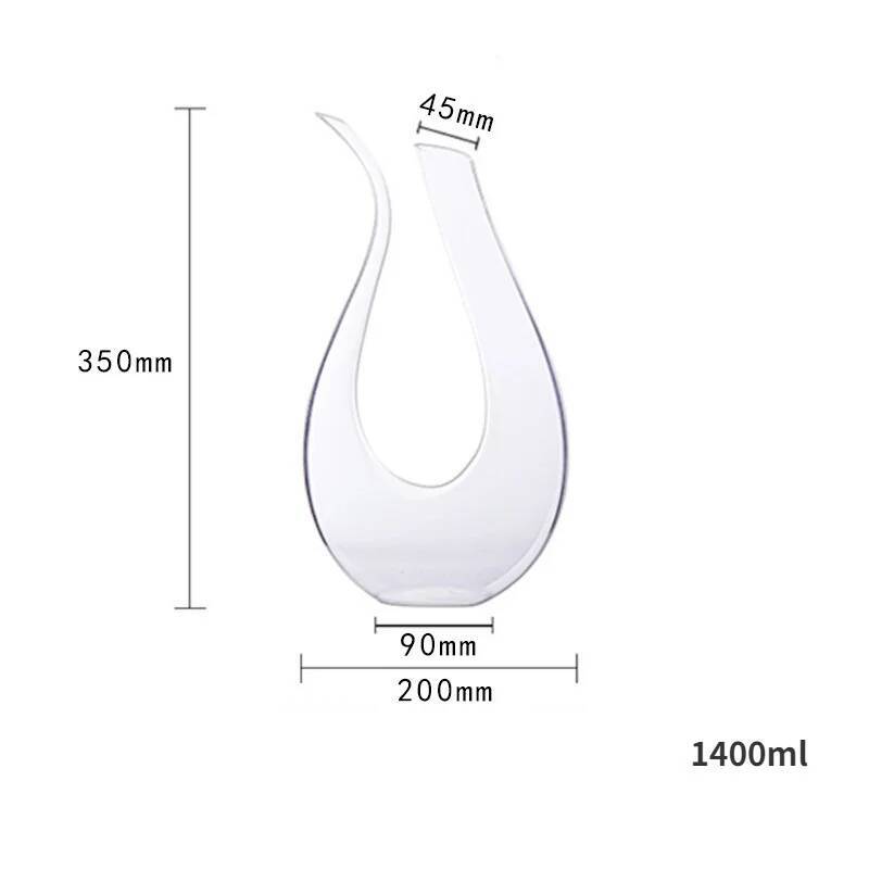 

1400ml U-Shaped Waterfall Pour Red Wine Decanter Best Restaurant Bar Glassware Clear Swan Claret Breathing Container Separator