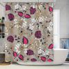 Vintage Floral Shower Curtain Pink Black Decorative Bathtub Cover for Bathroom Home Decoration Size Customizable
