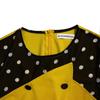 Large Size Women Spring Autumn Fashion Patchwork Polka Dot Dress Ladies One Piece Elegant Round Collar Sheath Dress