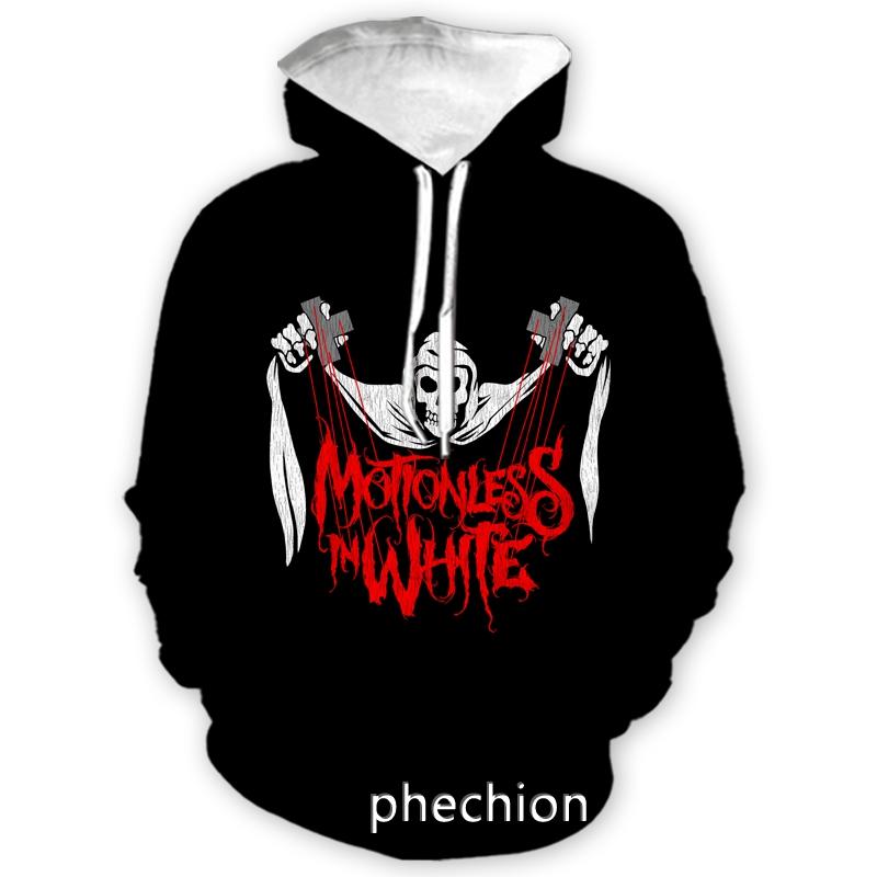 

phechion Новая мода для мужчин/женщин Motionless In White 3D Print Casual Sweatshirt Hoodies Streetwear Men Loose Sport Hoodies H82 5XL