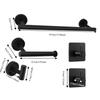 5 PCS Black Bathroom Hardware Set Wall Mounted Towel Rack Set  Household Use
