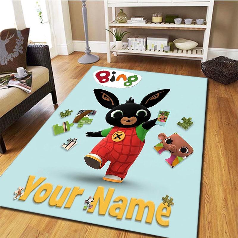 Bing Custom Name Carpet Rug for Living Room Bedroom Home Sofa Decoration,Kids play Non-slip Floor Mat