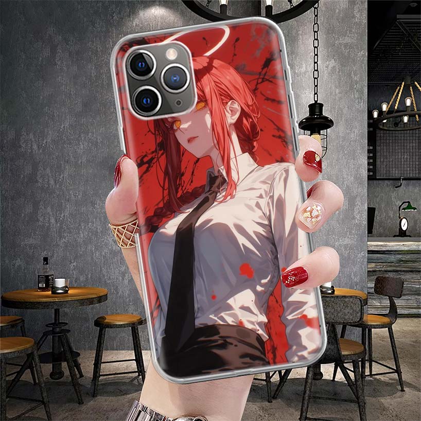 C-Chainsaw Mans Makima Soft Phone Case For IPhone 11 17 Air 16E 16 Pro Max 15 + 14 Plus 13 Mini 12 Apple 7 SE 8 Fundas Coque 11