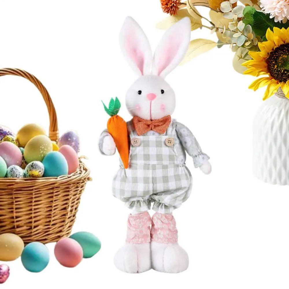 Conception Redimensionnable Figurine Lapin de Pâques Lapin à Longues Pattes Réglable Ornement de Maison