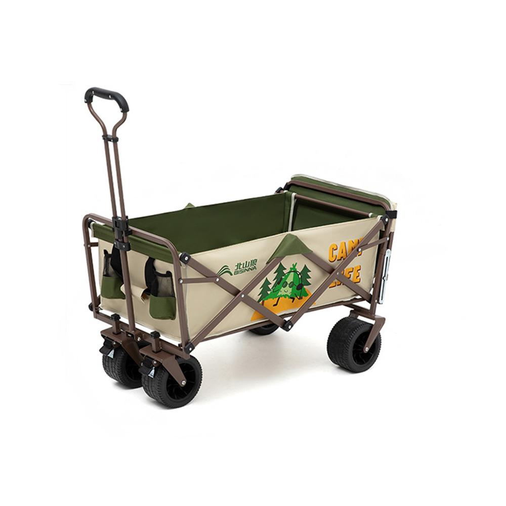

Уличная тележка для пикника и кемпинга с раскладной столешницей, портативная коляска для кемпингового снаряжения для кемпинга и уличных торговцев бежевый