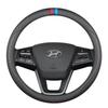 Echte Lederlenkradabdeckung für Hyundai: Elantra, Sonata, Santa Fe, ix35, Tucson, Feista, Mingtu - Ultradünnes Design.