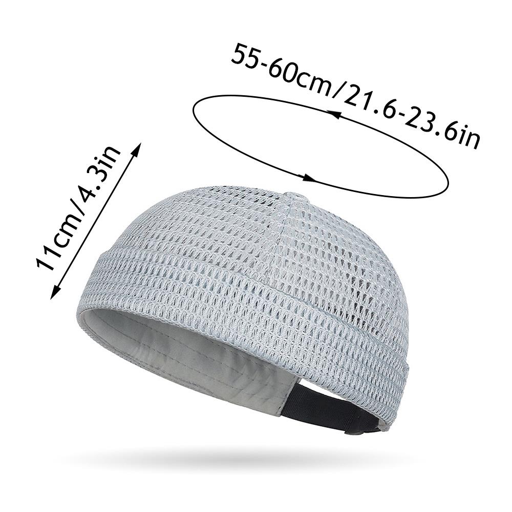 New Mesh Breathable Brimless Melon Skin Hat Summer Ultra-Light Adjustable Docker Beanies Hat Outdoor Hip Hop Sailor Landlord Cap