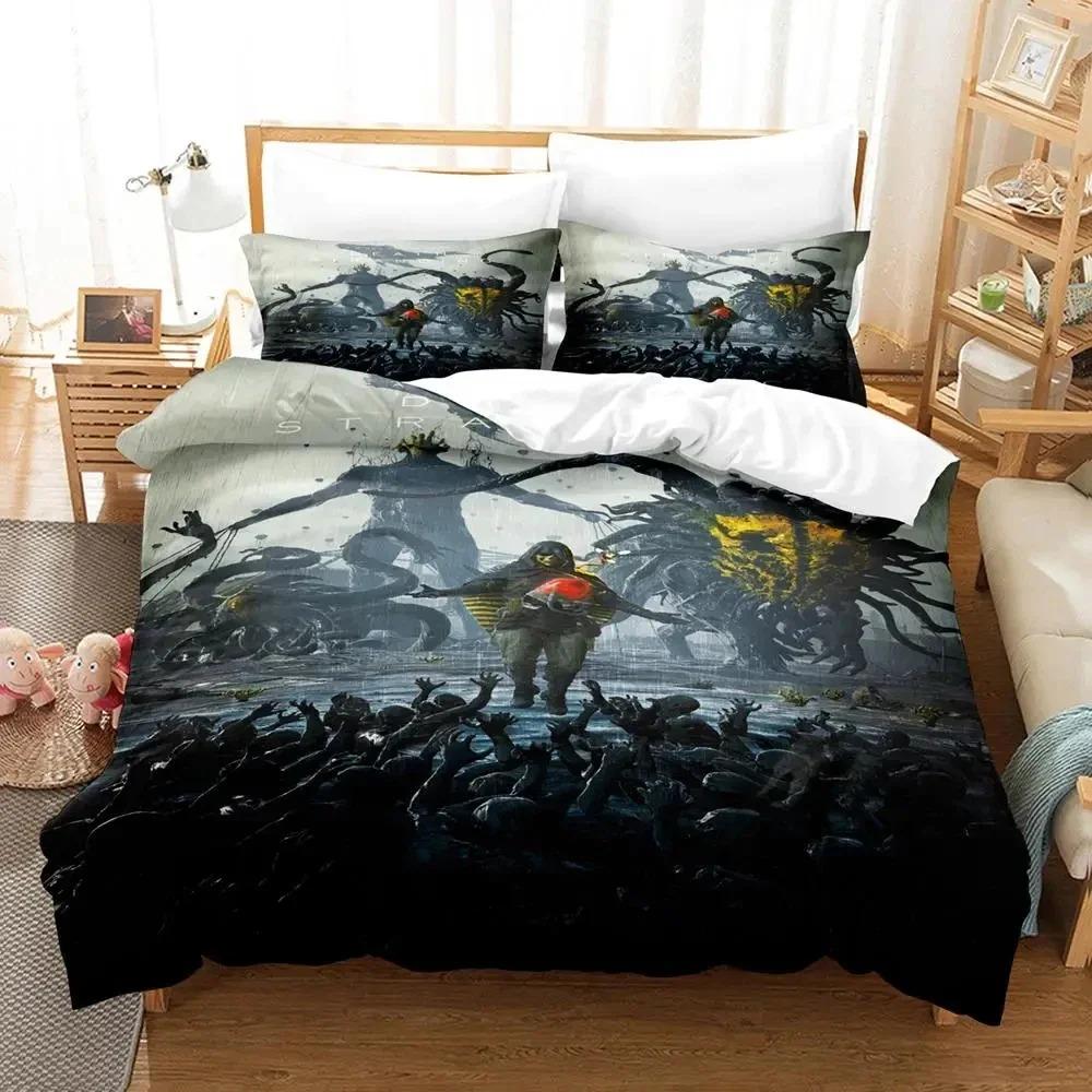 

3D Print Death Stranding Bedding Set Duvet Cover Bed Set Quilt Cover Pillowcase Comforter King Queen Size Boys Adult Bedding Set EU single(135x200cm)