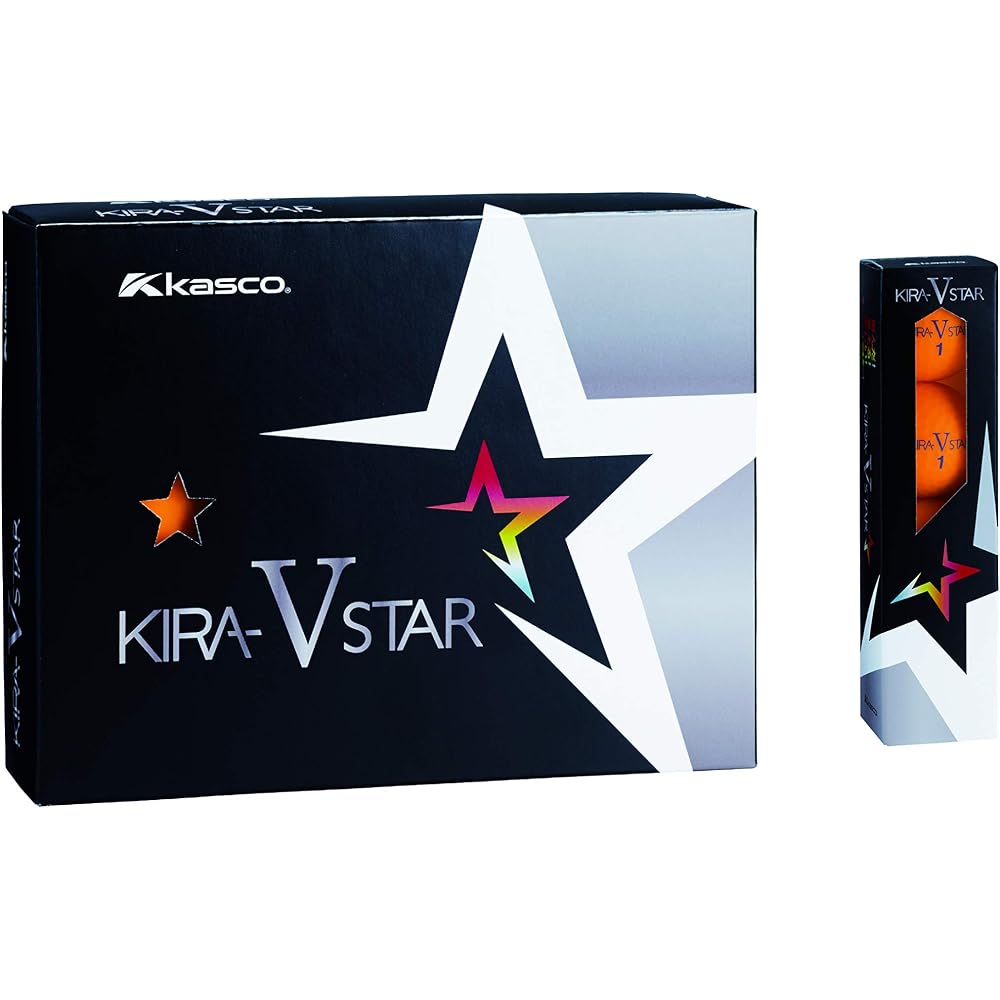 Kasco Kira Star V Мячи для гольфа Оранжевые 2-составные Подходят для скорости головки клюшки 25-45 миль/ч Упаковка 12 шт.