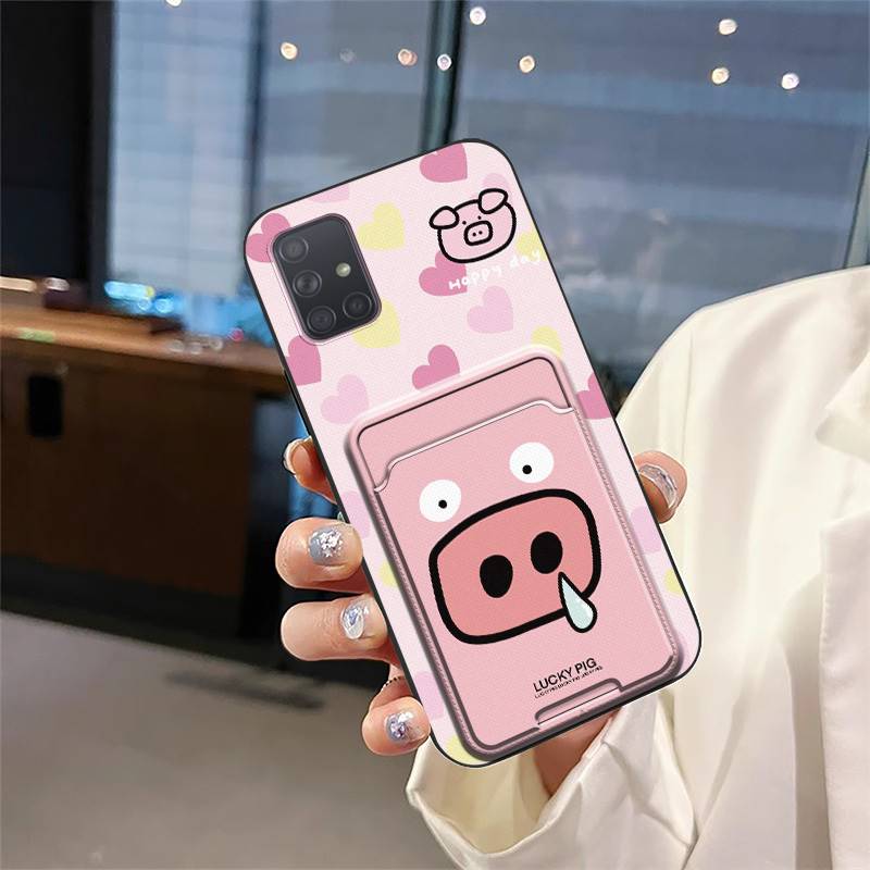 Shockproof Card bag Phone Case For Samsung Galaxy A51/M40S Back Cover Graffiti Card slot Anti-dust Cute protective TPU