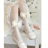 Lolita-inspirierte Strumpfhosen Bequeme Atmungsaktive Netzdesigns mit Schleifenakzenten Hochelastische Netzleggings für Mädchen