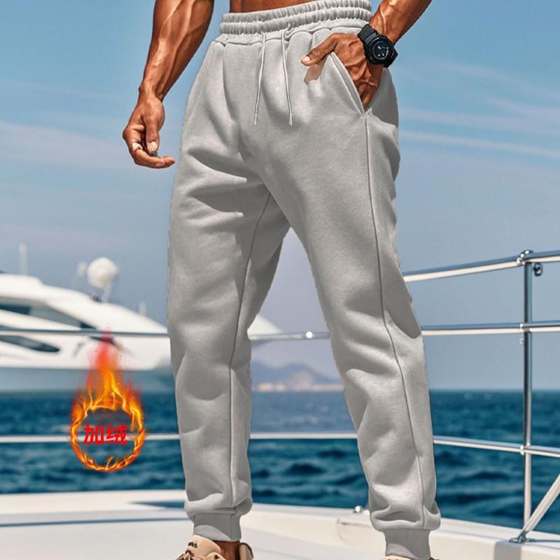 

2026 Autumn and Winter New Style Commuting Versatile Men s Casual Trousers Solid Color Fashion M серый