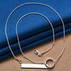 925 Sterling Silver Exquisite Simple Long Sign Ring Necklace Women Fashion Party Favor Wedding Accessories