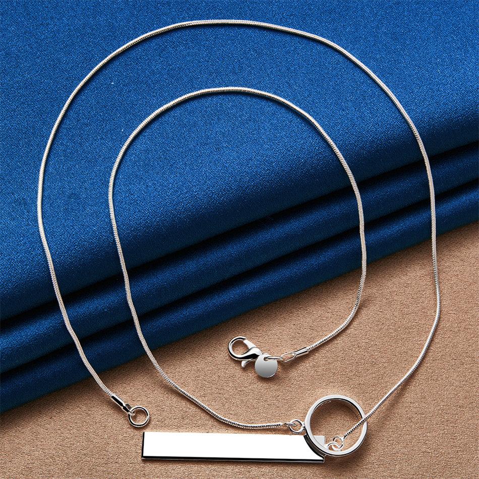 925 Sterling Silver Exquisite Simple Long Sign Ring Necklace Women Fashion Party Favor Wedding Accessories