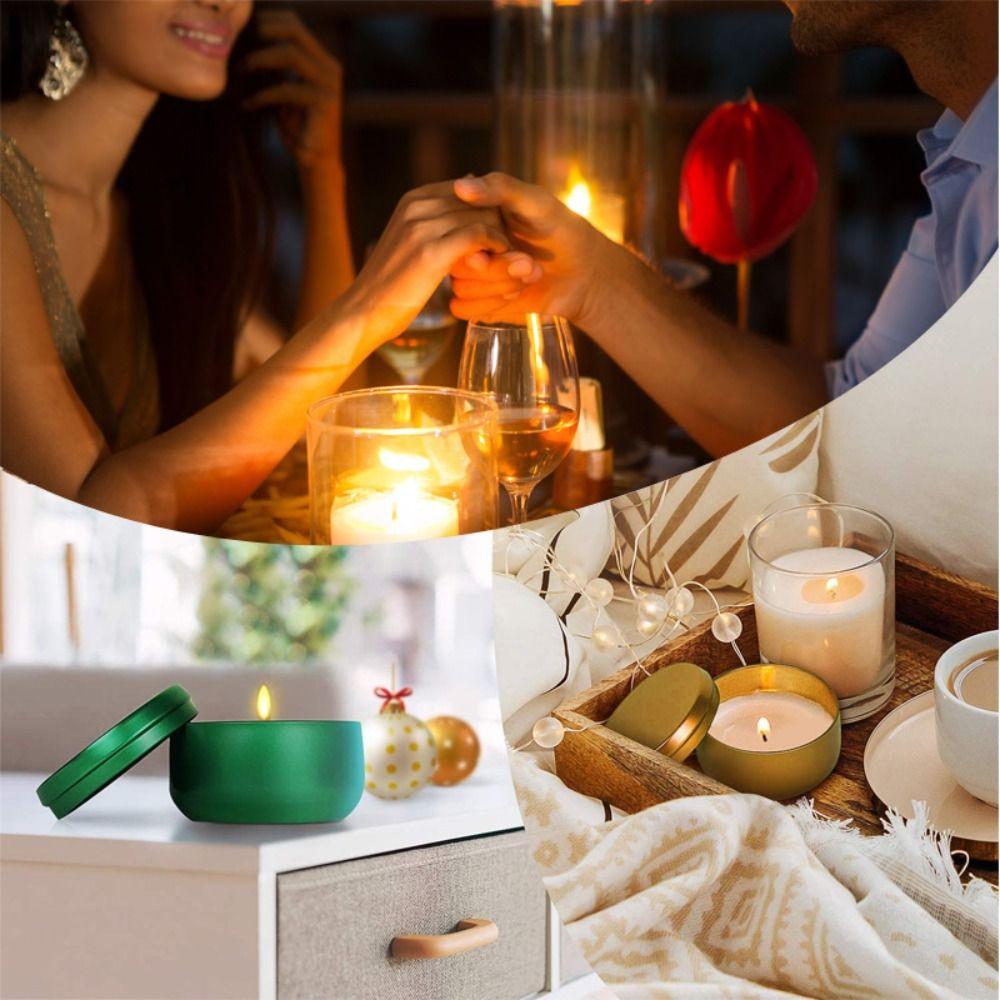 Box Practical Small with Lid Oil Cream Pot Cosmetic Jars Candle Tin Tea Can Candle Containers