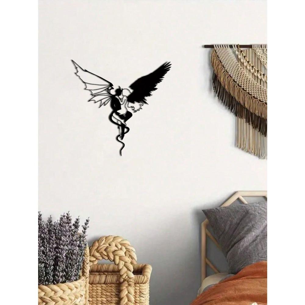 1pc Gothic Demon Angel Metal Wall Art Gothic Home Decor Iron Craft Ornament For Room Personalized Gift