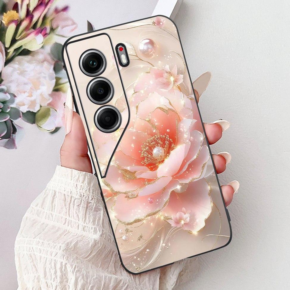 For Tecno Camon 40 Case CM5 Silicone Cute Cat Fashion Flowers Funny Painted Back Cover For Techno Camon 40 Phone Case Bumper