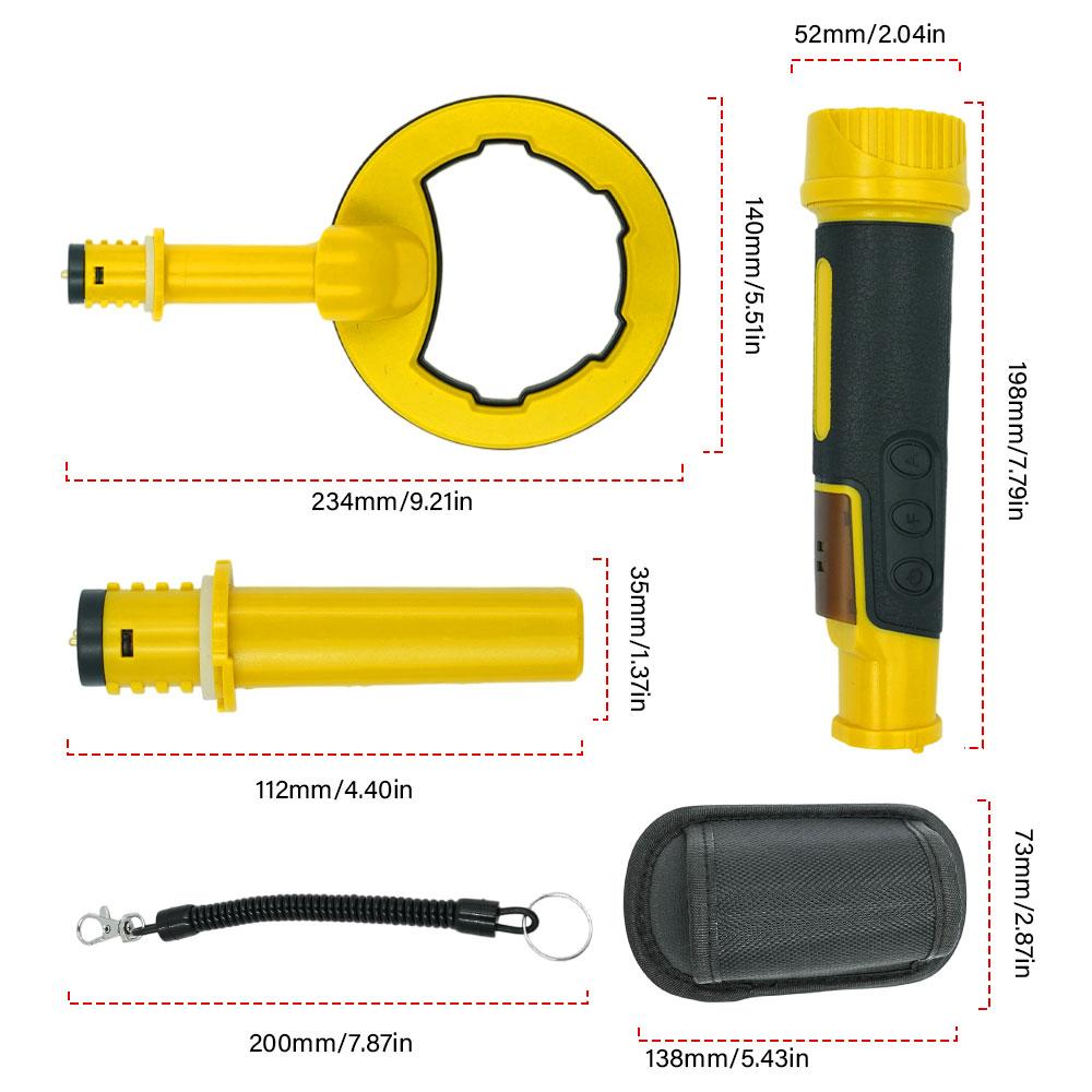 Горячая распродажа Подводный металлоискатель Импульсный пинпоинтер Индукционный Поиск сокровищ под водой Водонепроницаемый металлоискатель Ручной металлоискатель жёлтый