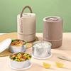 Large Capacity Thermal Lunch Box Round Insulated Lunch Box Portable Lunch Container Set  School