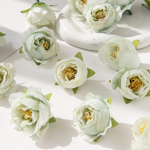 

20/50pcs Artificial Flowers Silk Peony Wedding Bridal Garland Home Vase Table Party Scrapbook Brooch DIY Gift Box Car Decoration 20pcs