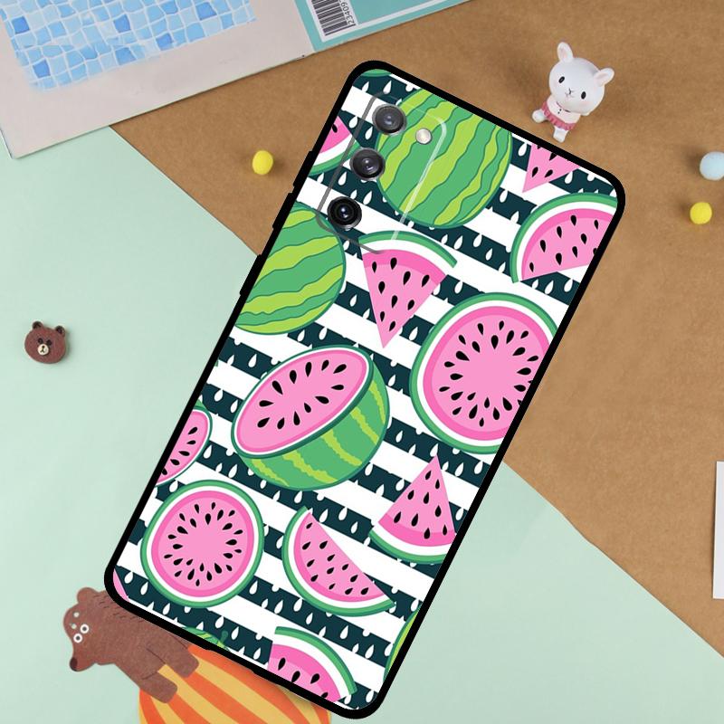 Cute Summer Fruit Watermelon Soft Case For Samsung Galaxy S24 Ultra S9 S10 S20 S22 S21 Plus S23 FE S25 Ultra Funda Cover
