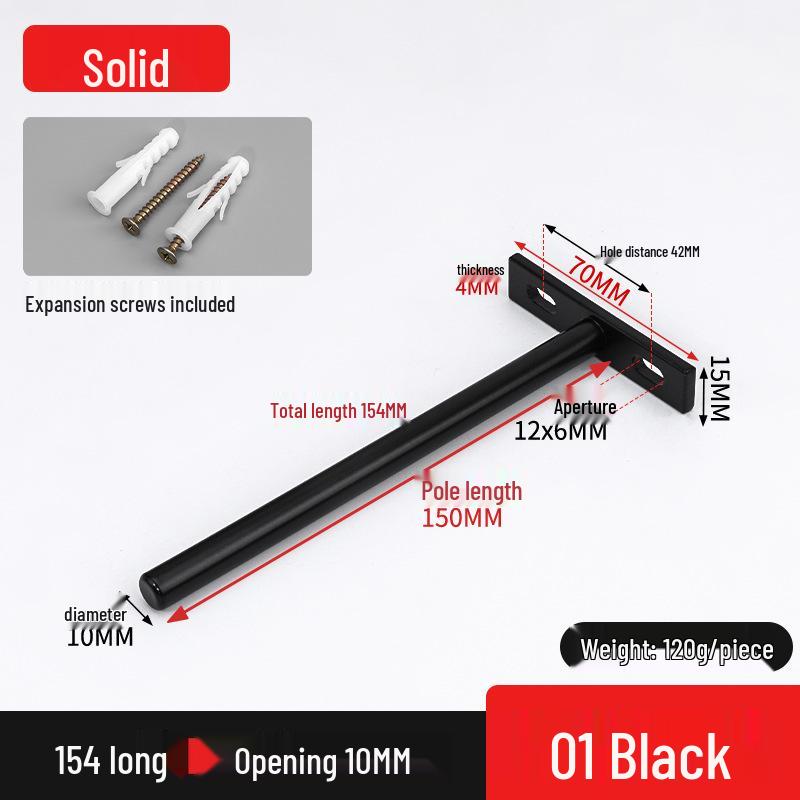Invisible T-Shaped Shelf Brackets for Concealed Wall-Mounted Bookshelf Support