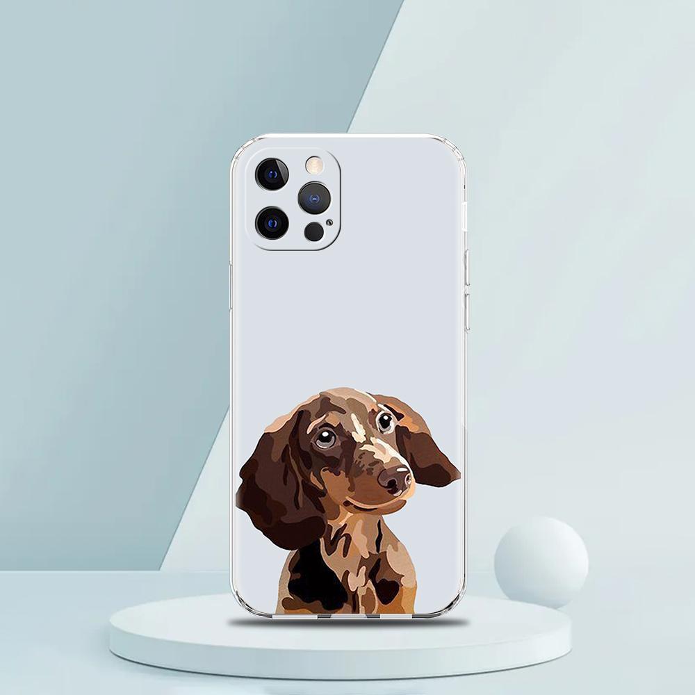 

Dachshund Sausage Dog Phone Case For iPhone 15 14 13 12 Mini 11 Pro Max XS X XR 7 8 Plus Clear Shockproof Silicone TPU Cover iPhone 12Pro Max