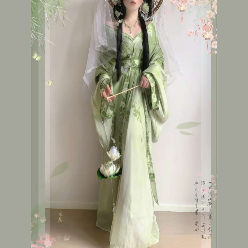 Women's Sun Shangxiang Cosplay Warring States Hanfu, Cross Collar Trailing Original Restored Ancient Chinese Costume