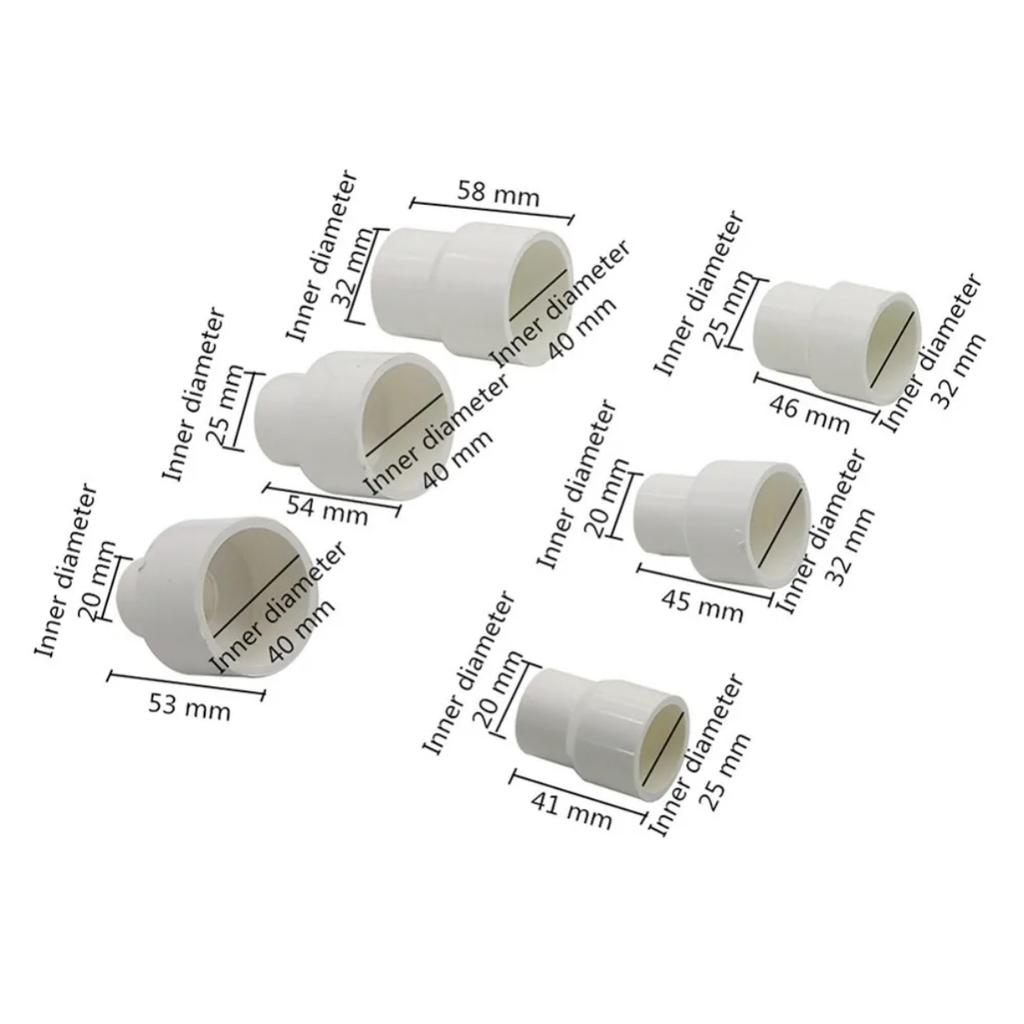 PVC Straight Reducing Connector 20/25/32/40mm Garden Irrigation Water Pipe Joint Water Tube Repairing Adapter DIY Shelf Fittings