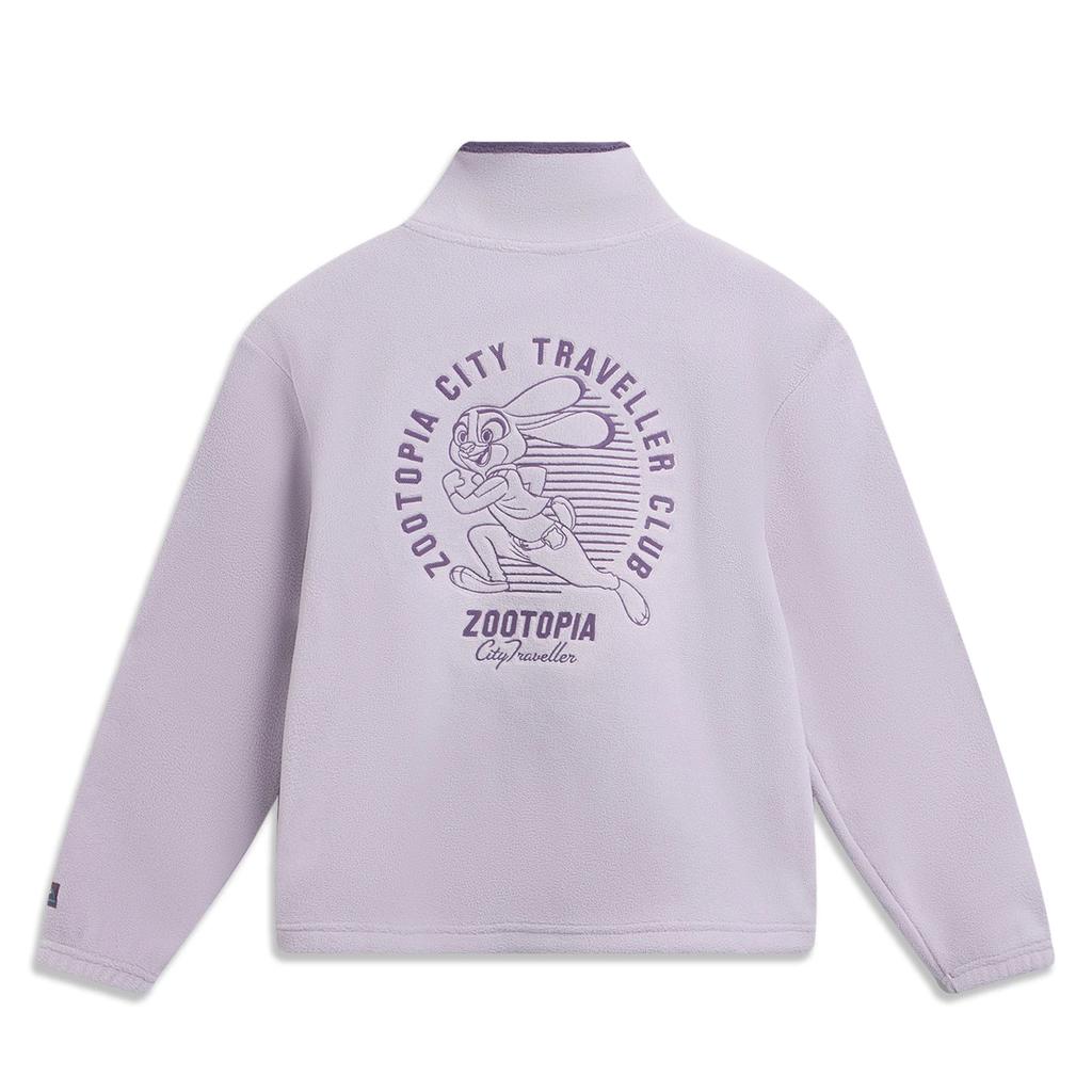 Li-Ning Sports Trend Series Back Print Letter Stand Collar Zipper Versatile Cardigan Sweatshirt Women sweatshirt AWDVD98-3