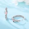 Real 925 Silver Earrings Symmetry Heart Hoop Earrings For Women Wedding Engagement Earrings Jewelry Gift