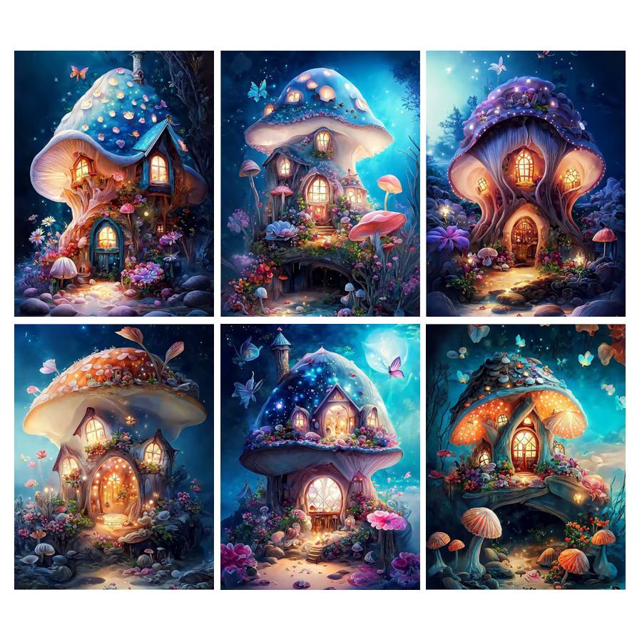 

Фэнтези Грибной Дом Алмазная Живопись Новые Поступления Diy Полный Квадратный Круглый Дрель Горный Хрусталь Вышивка Мозаика Сказочный Мир Пейзажи Настенный Декор