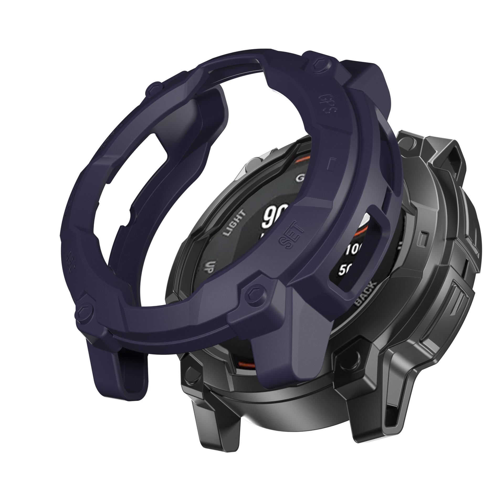 

Soft TPU Cover For Garmin Instinct 3 Solar 45/55mm Hollow Protective Case Super Light High Quality Watch Case Replacement for Instinct 3 50mm синій