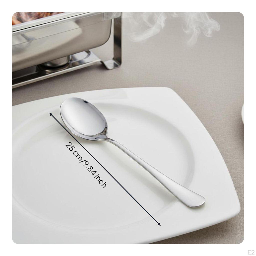 Stainless Steel Serving Spoon Professional Mirror Polished Kitchen Utensil for Caterers, Family