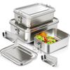 Stainless Steel Bento Box Metal Lunch Box Food Storage Containers with Lockable Clips Lunch Snack Boxes for Work,School