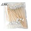 Food-safe Disposable Picks 100PCS Fruit Tags, Pearl Decor Bamboo Sticks, Sharp Tip Tags Luxury Style Skewers, for Cocktails Dessert Cakes Afternoon