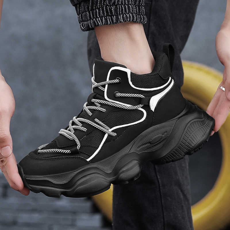 Fashion Thick Bottom Platformed Dress Shoes Men Heels White Dress Shoes Men Gray Man Boots Sneakers Sport Loufers Hit Sporty Pie