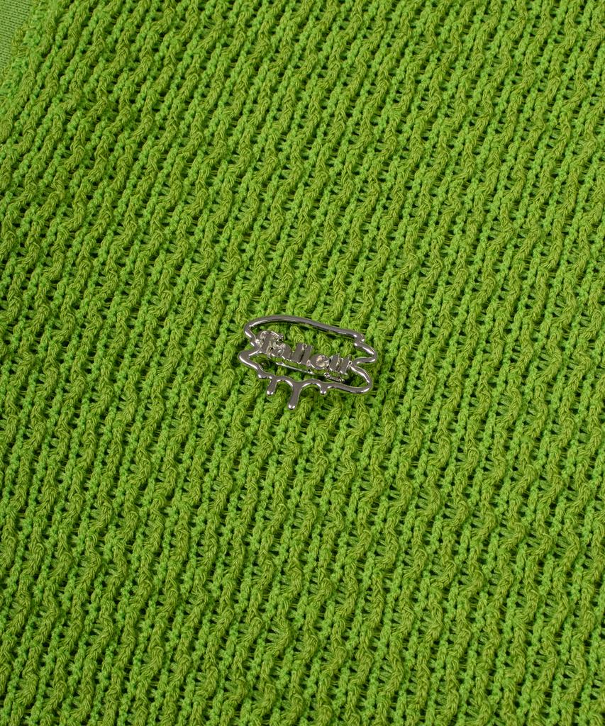 Palet Collared Knit Short Sleeve Tee Green