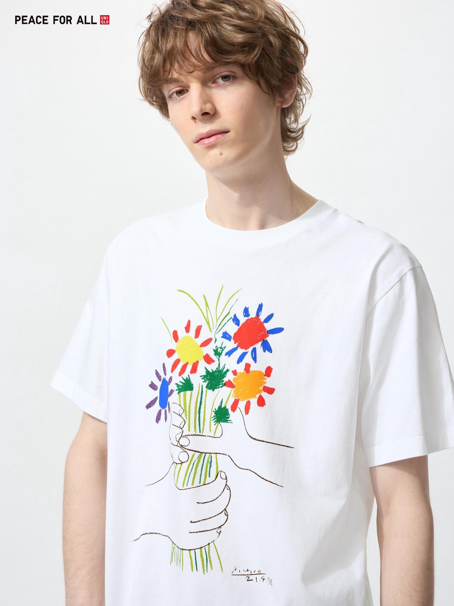 

Uniqlo Футболка с принтом «Peace For All» с коротким рукавом и обычным кроем Picasso 00 WHITE/UNISEX 4XL